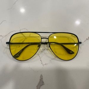 Quay yellow lens aviator sunglasses